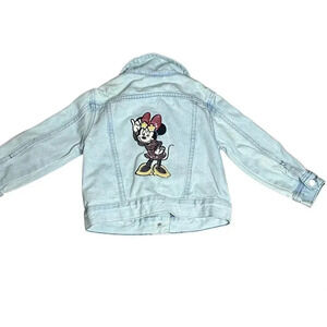 Disney Minnie Mouse Toddler Light Wash Jean Jacket with Sequins Toddler Size 3